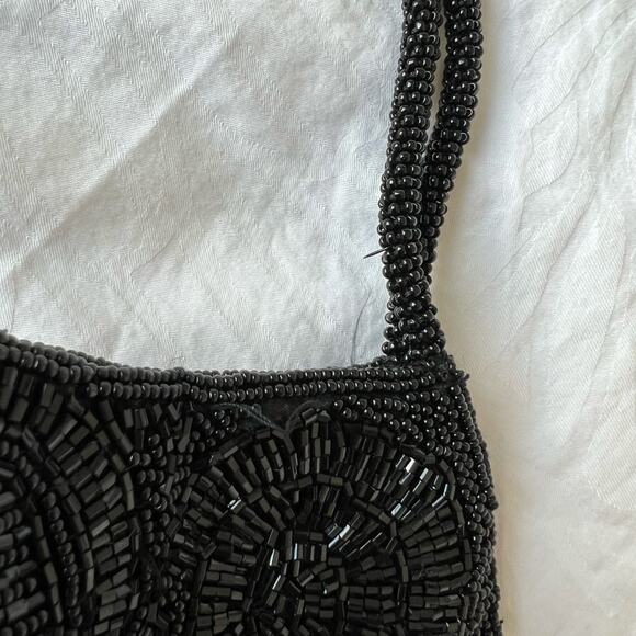 90s La Regale Black Beaded Small Purse - Picture 7 of 11
